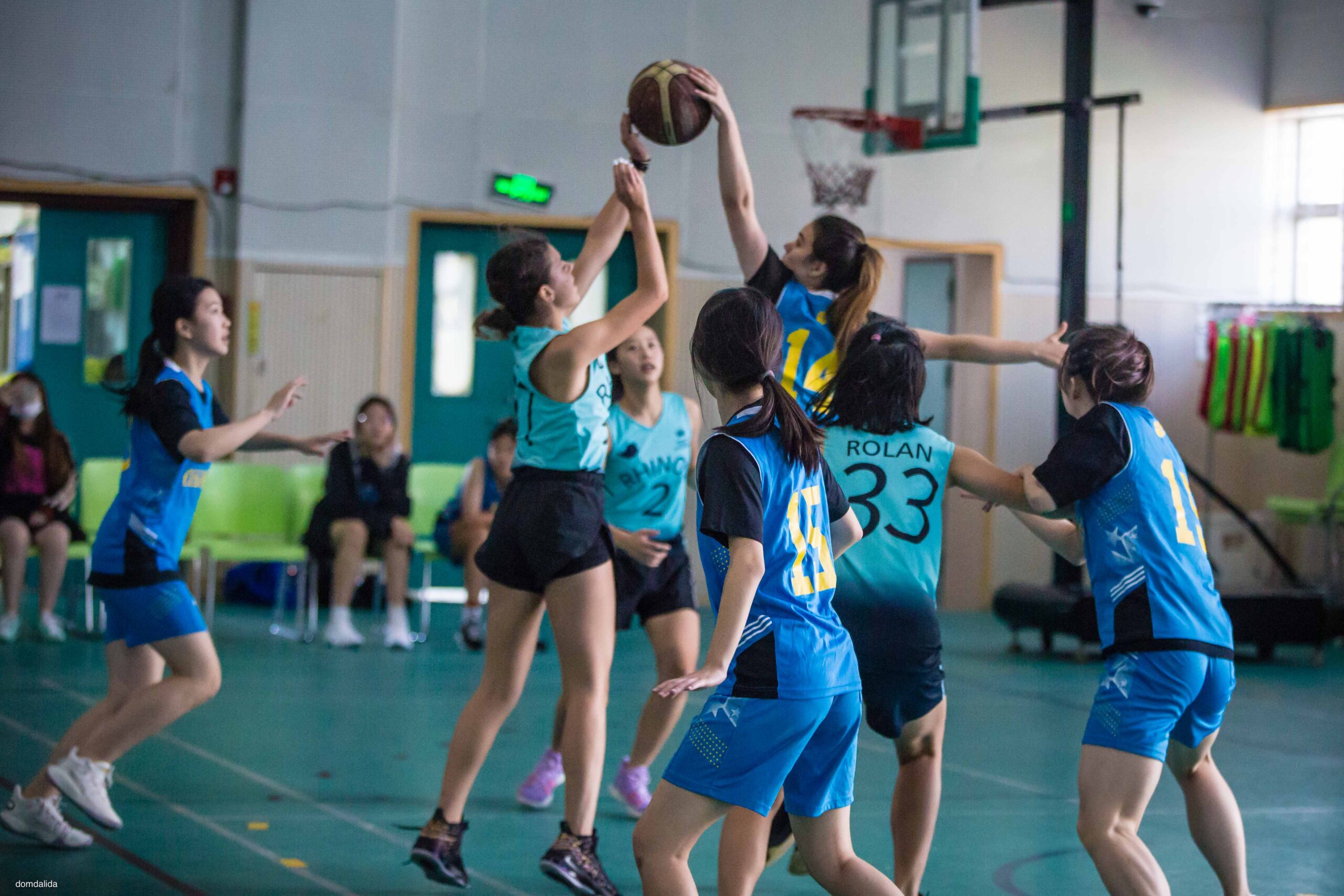 Girls basketball team at Clifford International School in Guangzhou, Panyu, China