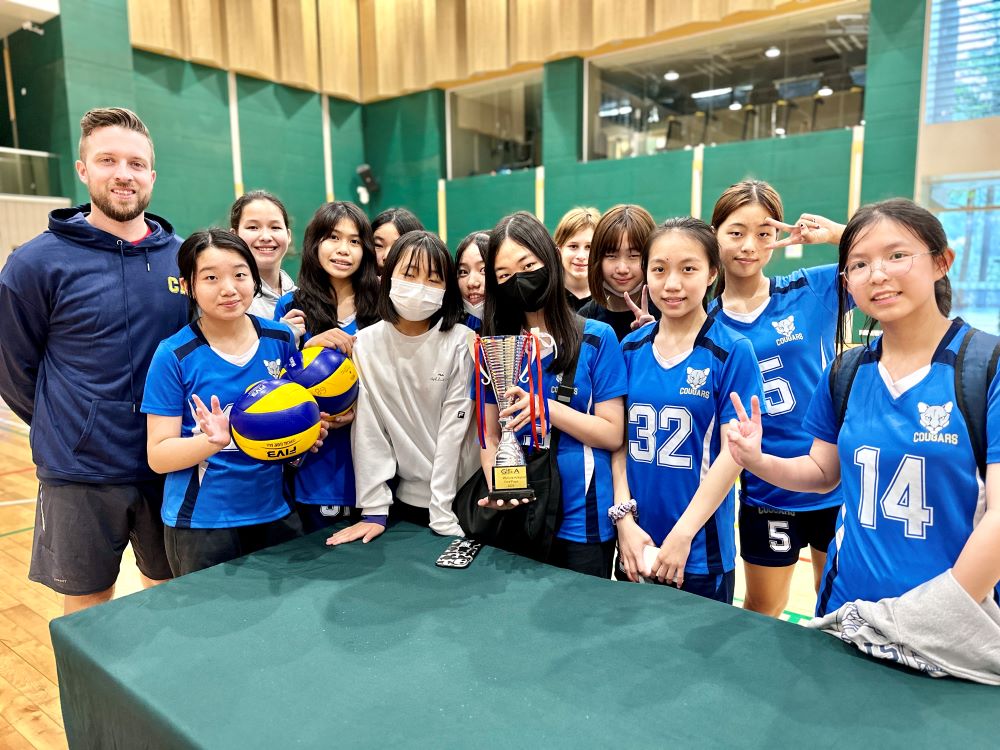 Girls Middle School volleyball team at Clifford International School in Guangzhou, Panyu, China