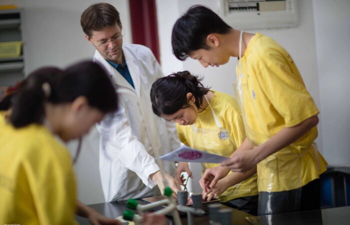 High school science students at Clifford International School in Guangzhou, Panyu, China